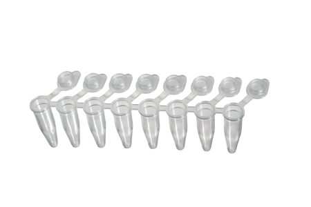 OPTimate 0.2 mL 8-Strip PCR tubes Optical Flat Caps - OPT-AC2-C